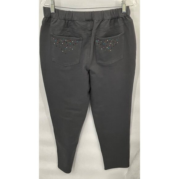 Dream Jeannes By Quacker Factory Small Womens Gray Pull-On Pants With Rhinestone - Picture 6 of 6